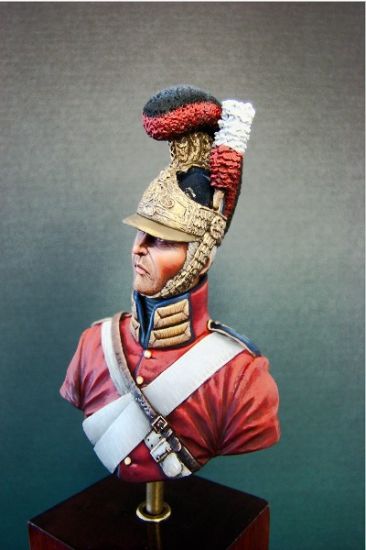 Front Left British Life Guard - Waterloo 1815 fine scale model bust kit produced by Black Eagle Miniatures
