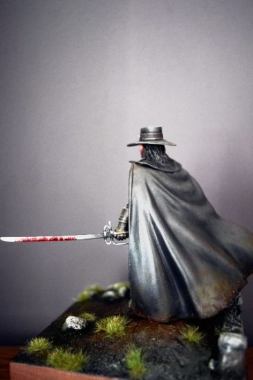 Rear Left Puritan Avenger, Solomon Kane, circa 16th Century 90mm fine scale figure model kit produced by Black Eagle Miniatures