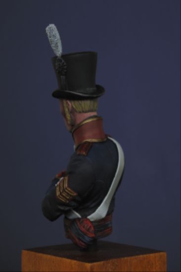 Rear Left British Royal Marine Artillery - Napoleonic 1816 fine scale model bust kit produced by Black Eagle Miniatures