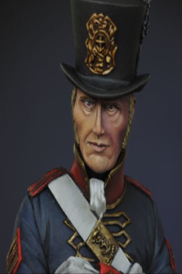 Head British Royal Marine Artillery - Napoleonic 1816 fine scale model bust kit produced by Black Eagle Miniatures