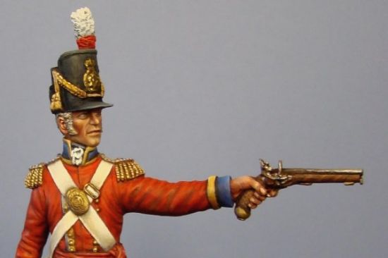 Head Grenadier Guard Officer, Battle of Waterloo 1815 - 75mm figure fine scale model kit produced by Hawk Miniatures