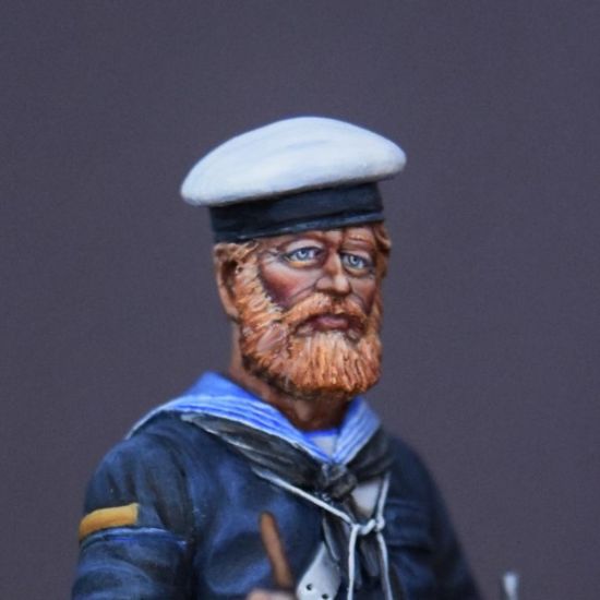 Head Royal Naval Brigade (Blues), Sudan Campaign 1880 - 75mm figure fine scale model kit produced by Hawk Miniatures