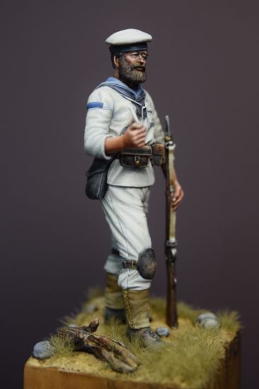 Front Royal Naval Brigade (Whites), Sudan Campaign 1880 - 75mm figure fine scale model kit produced by Hawk Miniatures