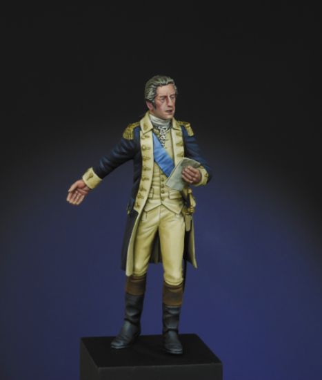 Front General George Washington, Continental Army, 1778 a 75mm figure fine scale model kit produced by Hawk Miniatures