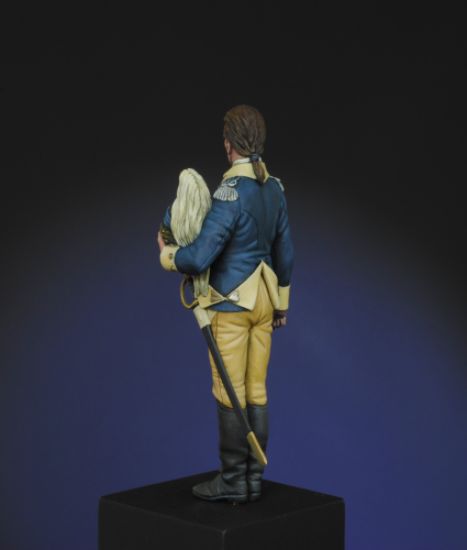 Left Rear Major Benjamin Tallmadge, Continental Army, 1778 a 75mm figure fine scale model kit produced by Hawk Miniatures