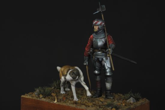 Right Swiss Mercenary, 14th Century a 75mm figure fine scale model kit produced by Hawk Miniatures