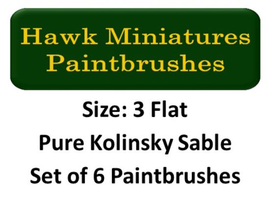 Kolinsky Sable Paintbrush Set Size 3 (Set of 6 Flat)